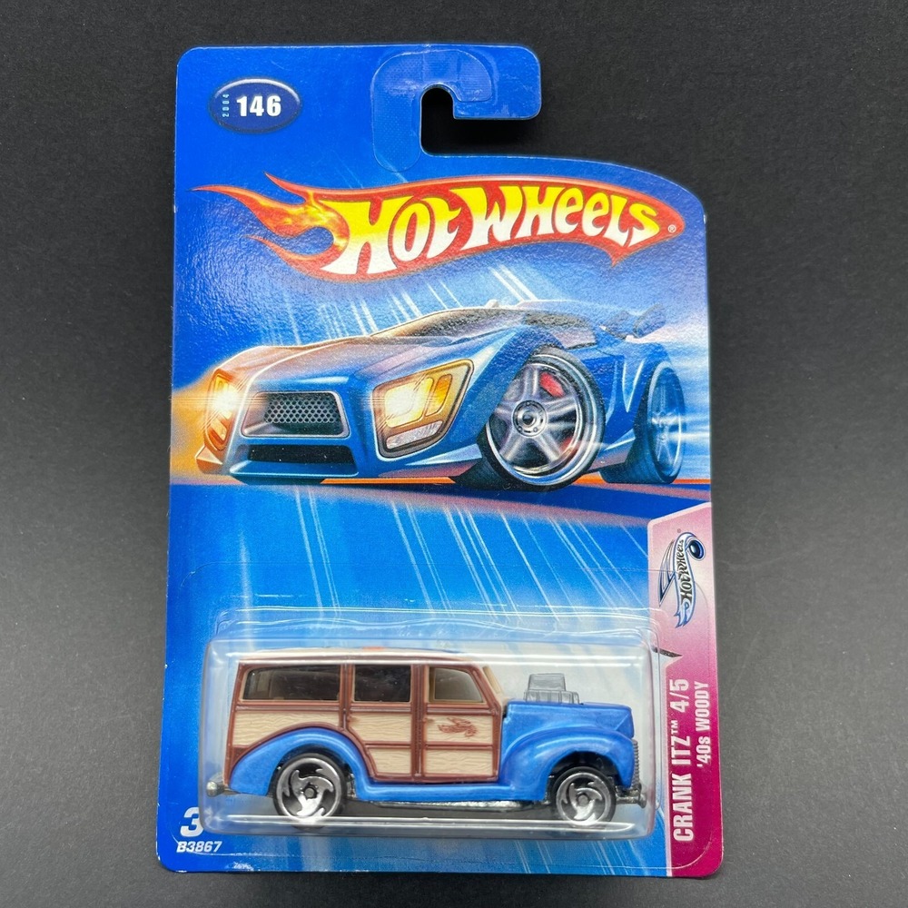 Hot Wheels 1940's Ford Woody Woodie Blue Crank ITZ Surf Beat Diecast 1/64 #146